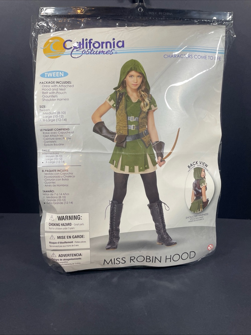 *California Halloween costume Miss Robin Hood girls size XL 12-14